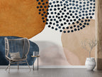 Boho Dot Abstract Wallpaper : Rust And Navy Shapes Mural - View 6