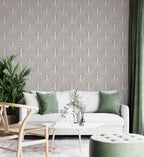 Grey Arch Line Wallpaper : Geometric Rainbow Arches Pattern - View 4