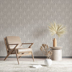Grey Arch Line Wallpaper : Geometric Rainbow Arches Pattern - View 5