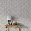 Grey Arch Line Wallpaper : Geometric Rainbow Arches Pattern