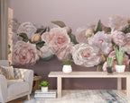 Blush Rose Wallpaper : 3D Soft Roses And Calla Lilies Mural - View 3