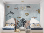Underwater Coral Wallpaper : Fish And Sea Plants Mural - View 3