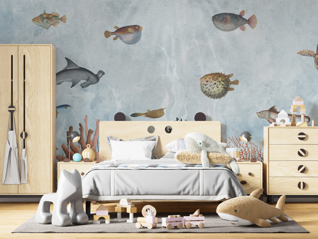 Underwater Coral Wallpaper : Fish And Sea Plants Mural - View 4