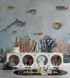 Underwater Coral Wallpaper : Fish And Sea Plants Mural - View 5