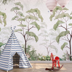 Green Tree Canopy Wallpaper : Watercolor Forest Arch Mural - View 6