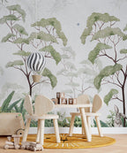 Green Tree Canopy Wallpaper : Watercolor Forest Arch Mural - View 3