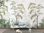 Green Tree Canopy Wallpaper : Watercolor Forest Arch Mural - View 5
