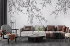 Cherry Blossom Sketch Wallpaper : Grey Branch Mural - View 3