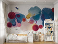 Watercolor Planet Wallpaper : Colourful Space Kids Mural