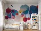 Watercolor Planet Wallpaper : Colourful Space Kids Mural