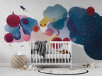 Watercolor Planet Wallpaper : Colourful Space Kids Mural - View 6