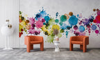 Paint Splash Wallpaper : Colourful Watercolor Splatter Mural - View 5