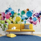 Paint Splash Wallpaper : Colourful Watercolor Splatter Mural - View 6