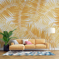 Golden Palm Leaf Wallpaper : Yellow Tropical Fronds Mural
