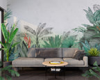 Green Palm Wallpaper : Watercolor Tropical Jungle Mural - View 3