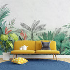 Green Palm Wallpaper : Watercolor Tropical Jungle Mural - View 4