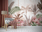Terracotta Palm Wallpaper : Warm Tropical Jungle Mural - View 3