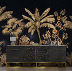 Black Gold Palm Wallpaper : Golden Tropical Jungle Mural - View 5
