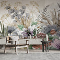 Tropical Flower Wallpaper : Purple Passionflower And Leaves Mural