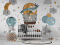 Koala Balloon Wallpaper : Grey Hot Air Balloon Nursery Mural