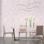 Pink Line Face Wallpaper : One Line Portraits Pattern - View 4