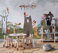 Watercolor Bear Wallpaper : Fox And Forest Animals Kids Mural