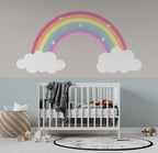 Pastel Rainbow Wallpaper : Clouds And Rainbow Kids Mural - View 5