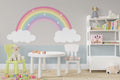 Pastel Rainbow Wallpaper : Clouds And Rainbow Kids Mural