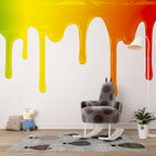 Dripping Paint Wallpaper : Rainbow Drip Kids Mural - View 4