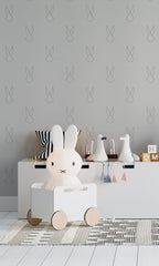 Minimal Bunny Wallpaper : Line Rabbit Nursery Pattern