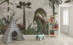 Realistic Dinosaur Wallpaper : Tropical Jungle T-Rex Mural - View 5