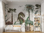 Realistic Dinosaur Wallpaper : Tropical Jungle T-Rex Mural - View 4