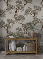 Grey Wisteria Tree Wallpaper : Chinoiserie Blossom Pattern - View 4