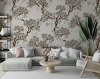 Grey Wisteria Tree Wallpaper : Chinoiserie Blossom Pattern - View 3