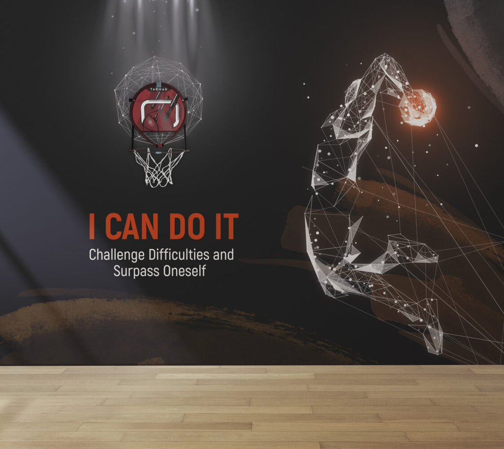I Can Do It Wallpaper : Geometric Wolf Motivational Mural - View 6