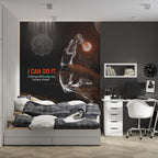 I Can Do It Wallpaper : Geometric Wolf Motivational Mural