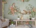 Sage Leopard Jungle Wallpaper : Tropical Branch Mural