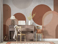 Terracotta Arches Wallpaper : Beige Boho Shapes Mural