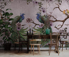 Pink Peacock Wallpaper : Magnolia Branch Chinoiserie Mural