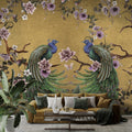 Mustard Peacock Wallpaper : Magnolia Branch Chinoiserie Mural