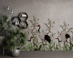 Red-Crowned Crane Wallpaper : Blossom Tree Chinoiserie Mural - View 4