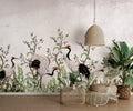 Red-Crowned Crane Wallpaper : Blossom Tree Chinoiserie Mural