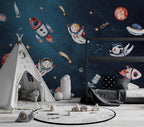 Astronaut Kids Wallpaper : Planets and Comets Mural - View 3