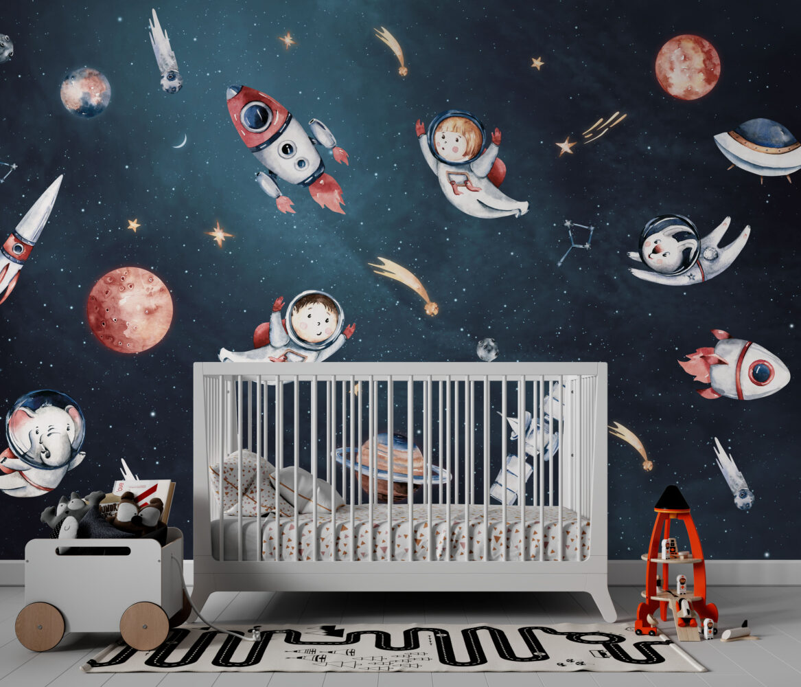 Astronaut Kids Wallpaper : Planets and Comets Mural - View 5