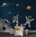 Rocket Astronaut Wallpaper : Moon and Planets Space Mural