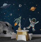Rocket Astronaut Wallpaper : Moon and Planets Space Mural