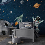 Rocket Astronaut Wallpaper : Moon and Planets Space Mural - View 4