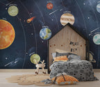 Solar System Wallpaper : Planets and Orbits Kids Mural - View 3