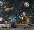 Space Adventure Wallpaper : Planets, Spaceship and Astronaut Mural
