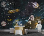Space Adventure Wallpaper : Planets, Spaceship and Astronaut Mural - View 4